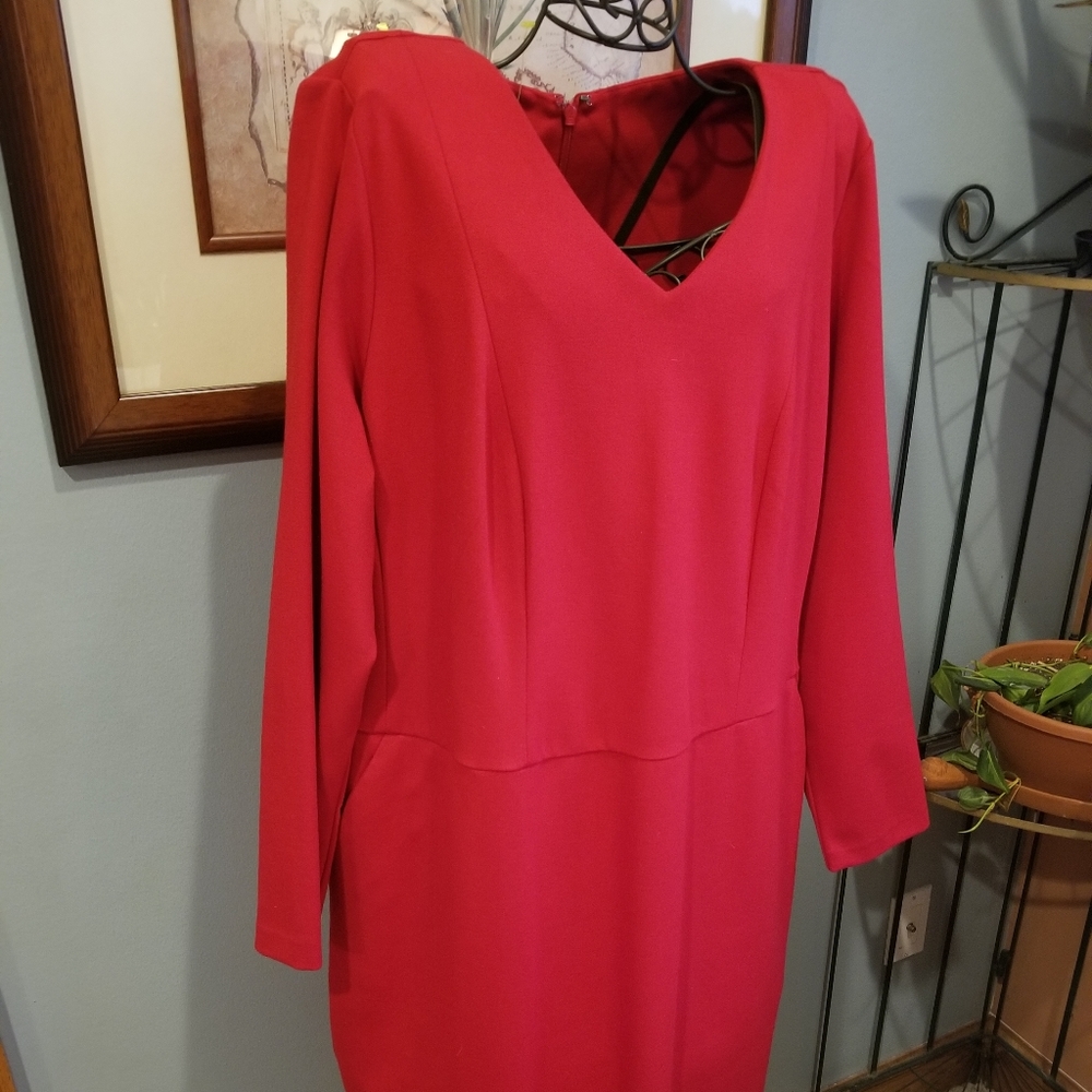 Talbots Red Long-Sleeve Dress